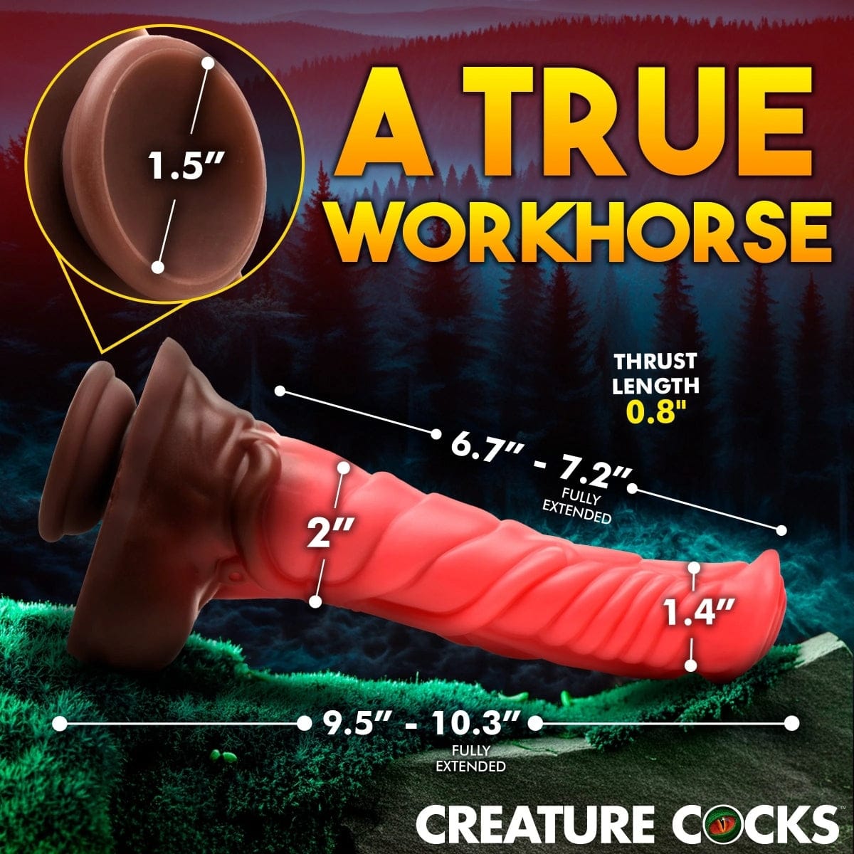 Creature Cocks - Deluxe Centaur Thrusting & Vibrating Silicone Dildo | 10 inches creature cocks - For Me To Love