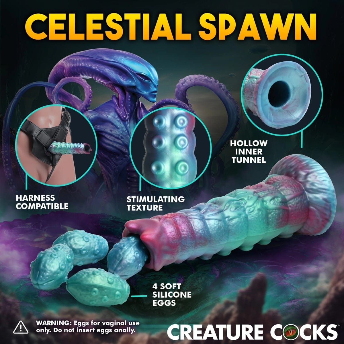 Creature Cocks - Galactic Breeder Ovipositor Silicone Dildo with Suction Cup Base | 8.5 inches creature cocks - For Me To Love