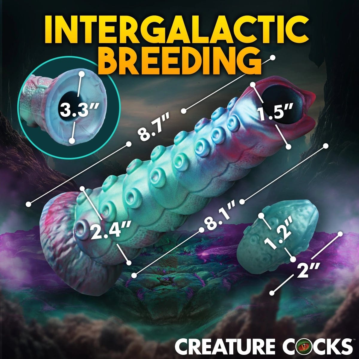 Creature Cocks - Galactic Breeder Ovipositor Silicone Dildo with Suction Cup Base | 8.5 inches creature cocks - For Me To Love