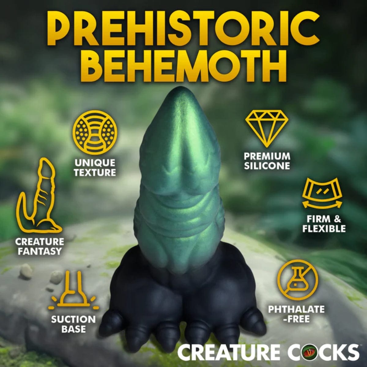 Creature Cocks - Jurassic Cock Dinosaur Silicone Dildo with Suction Cup base | 7.3 inches creature cocks - For Me To Love