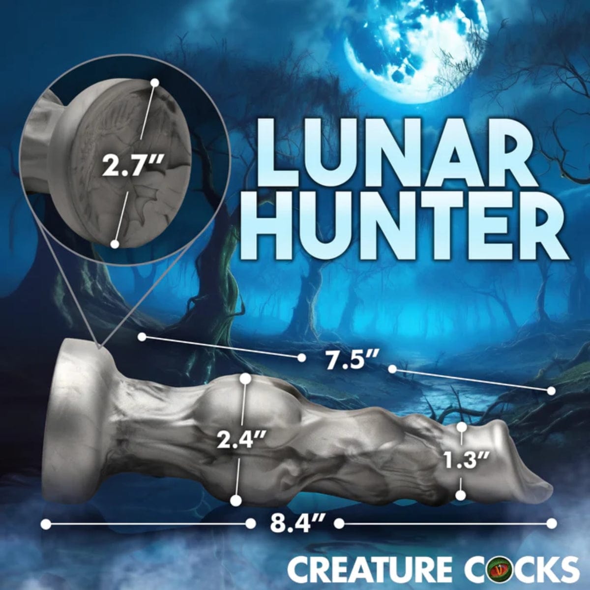 Creature Cocks - Night Prowler Silicone Dildo | Choice of Small - Medium - Large Medium 7.5 inches Insertable creature cocks - For Me To Love