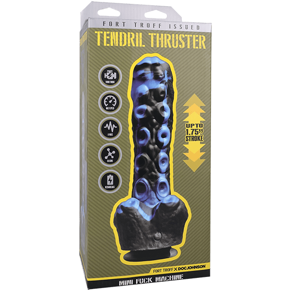 Doc Johnson - Fort Troff Tendril Blue/Black Thruster Vibrating Dildo | 8.5 inch Mini Fuck Machine Doc Johnson - For Me To Love