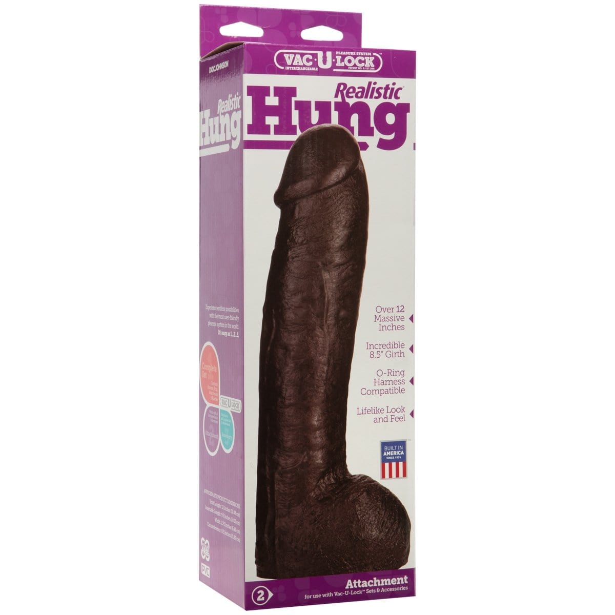 Doc Johnson - Hung Brown Cock Vac-U-Lock Compatible | 12 inches Doc Johnson - For Me To Love