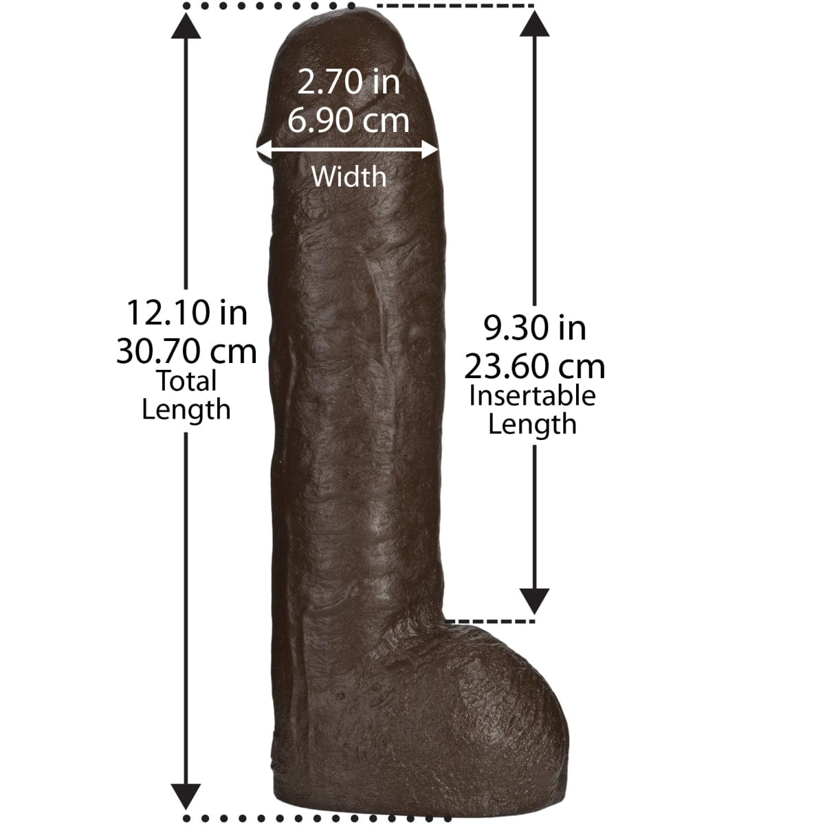 Doc Johnson - Hung Brown Cock Vac-U-Lock Compatible | 12 inches Doc Johnson - For Me To Love