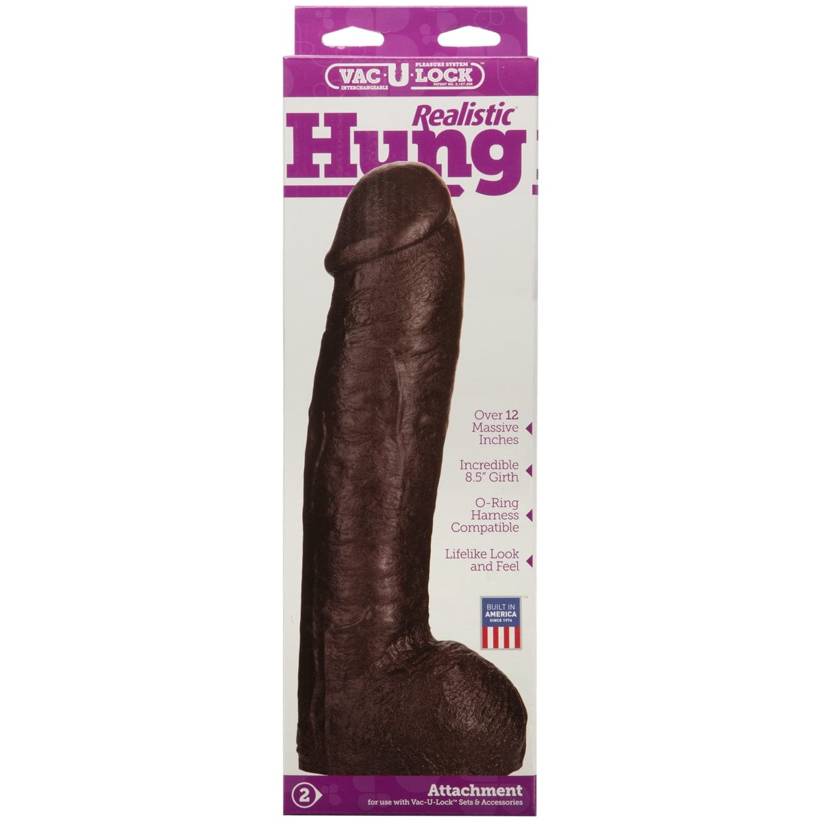 Doc Johnson - Hung Brown Cock Vac-U-Lock Compatible | 12 inches Doc Johnson - For Me To Love