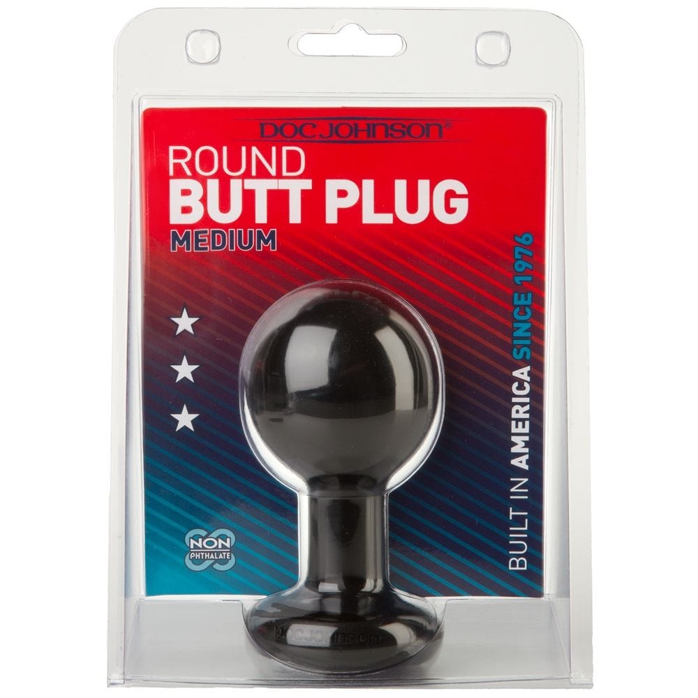 Doc Johnson Round Butt Plug Black Medium Doc Johnson - For Me To Love