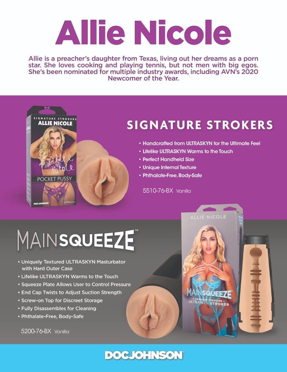 Doc Johnson - Signature Strokers Allie Nicole Ultraskyn Pocket Pussy | Male Masturbator Doc Johnson - For Me To Love