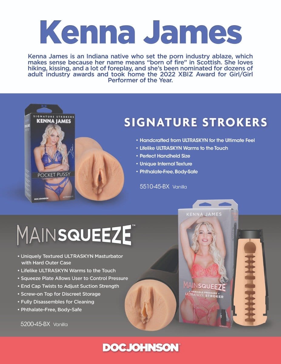 Doc Johnson - Signature Strokers Kenna James Ultraskyn Pocket Pussy | Male Masturbator Doc Johnson - For Me To Love
