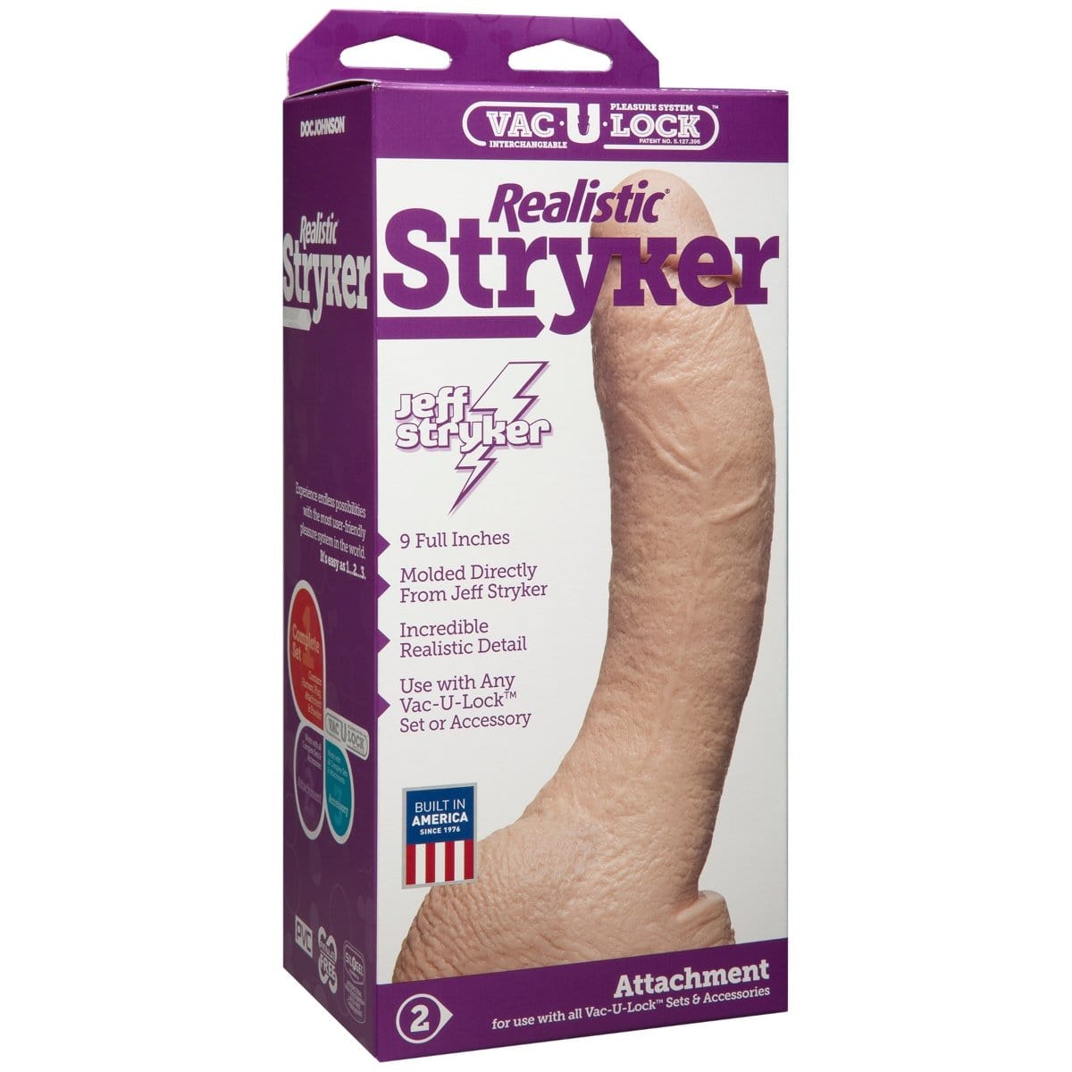 Doc Johnson - Striker Realistic Cock Vac-U-Lock | 9.5 inches Doc Johnson - For Me To Love