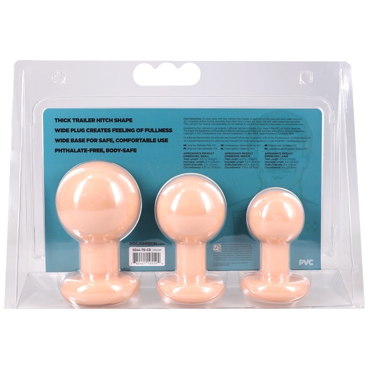 Doc Johnson - The Classic Round Butt Plug 3 Piece Set | Vanilla Doc Johnson - For Me To Love