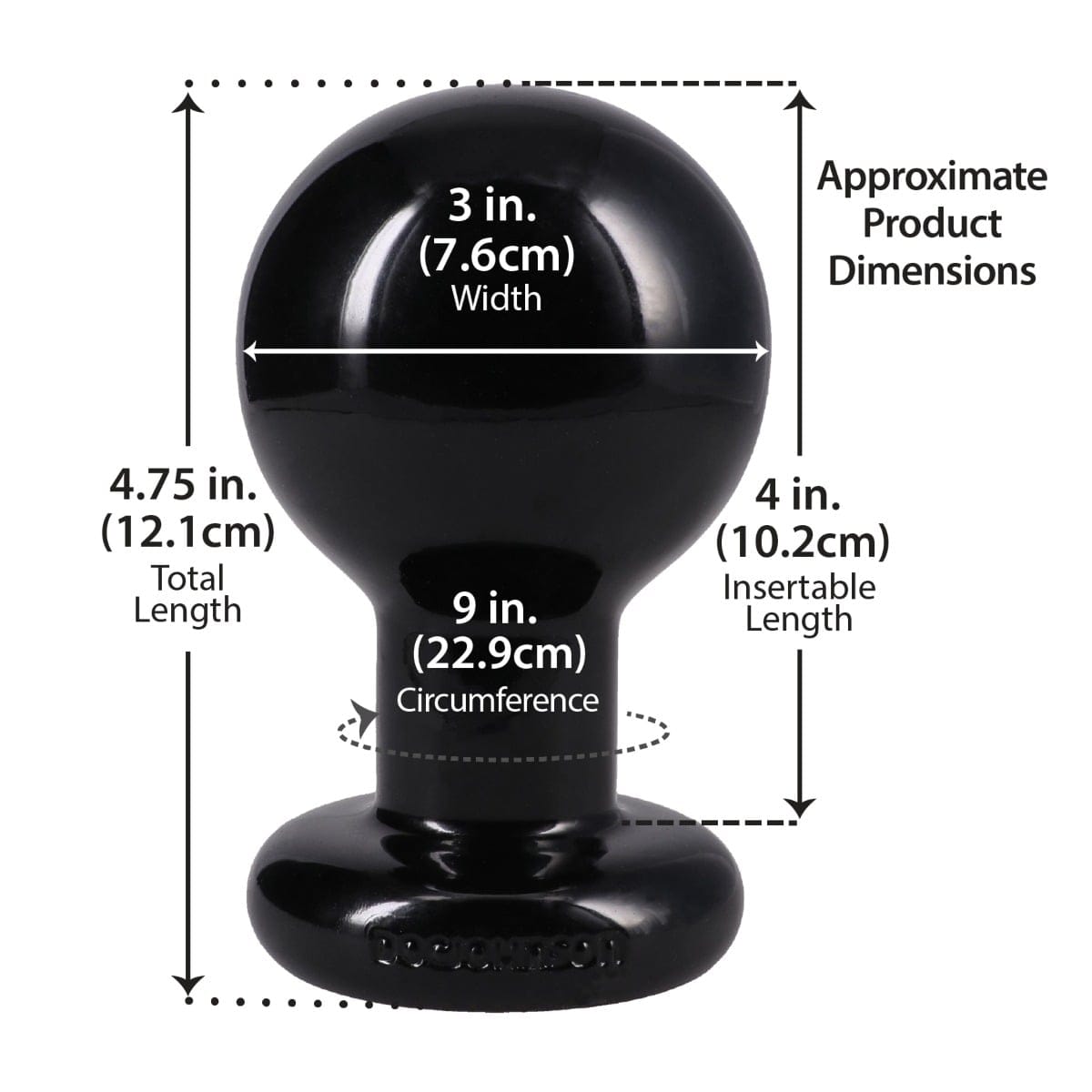 Doc Johnson - The Classic Round Tow Hitch Butt Plug Large | Choice of Pink or Black Doc Johnson - For Me To Love