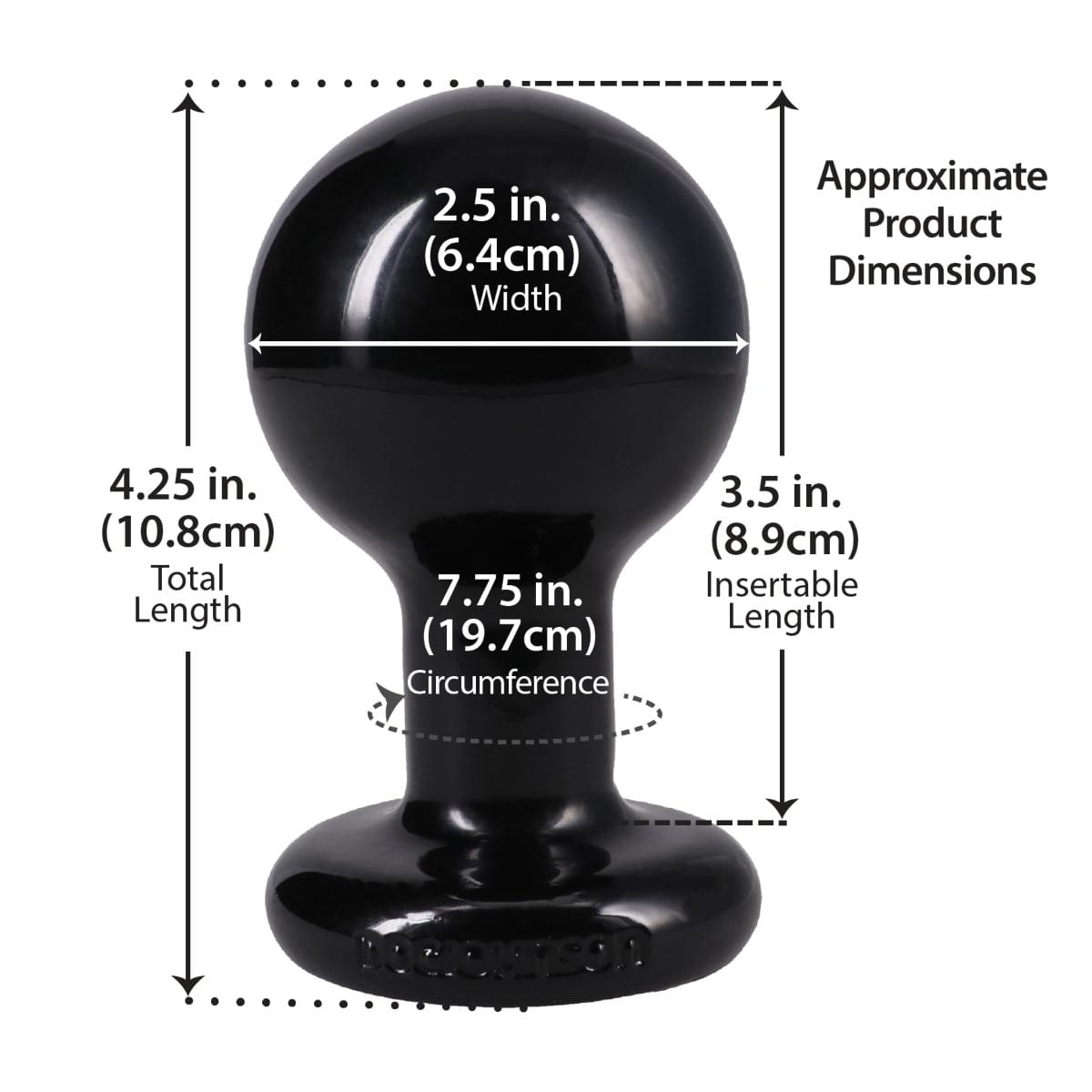 Doc Johnson - The Classic Round Tow Hitch Butt Plug Medium | Choice of Pink or Black Doc Johnson - For Me To Love