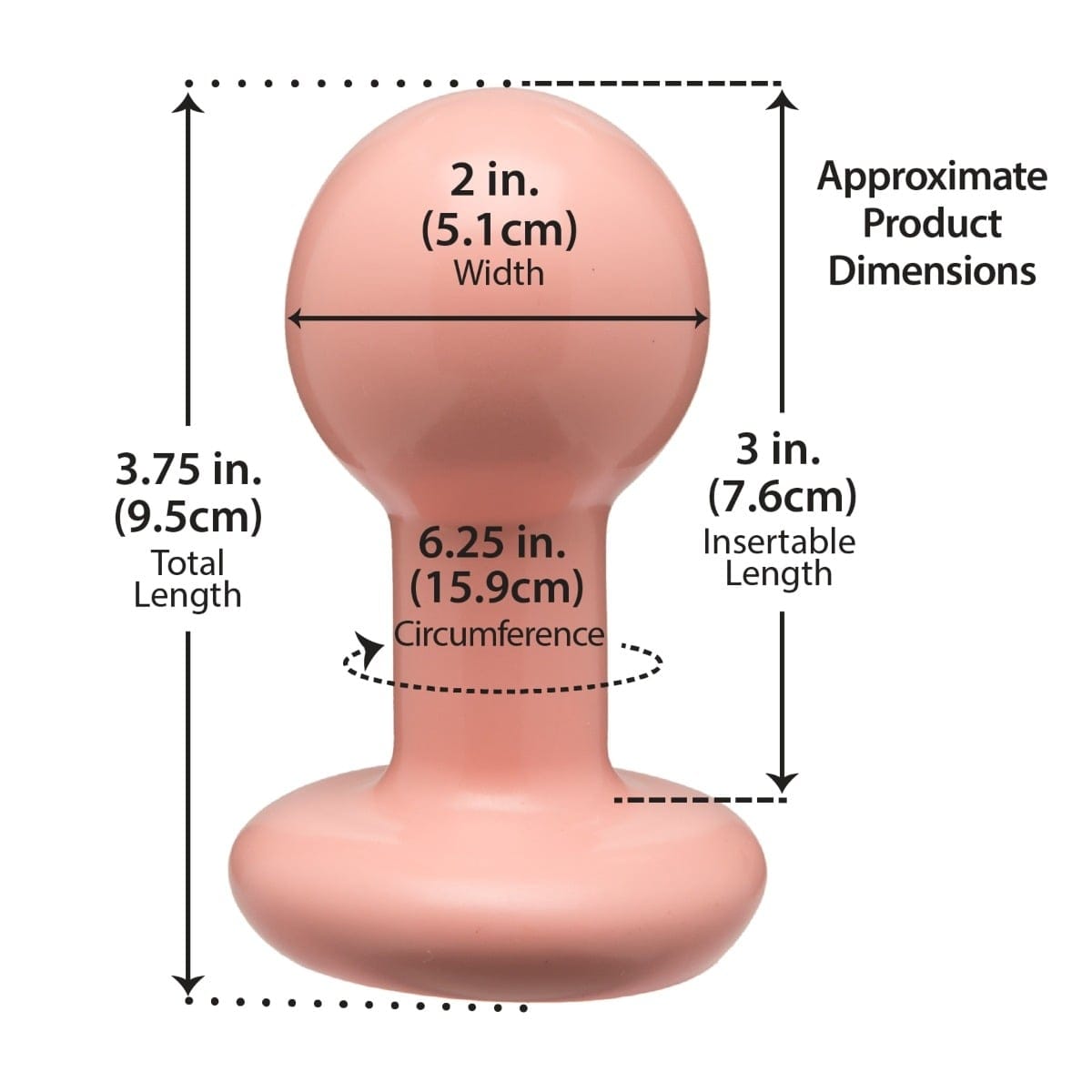 Doc Johnson - The Classic Round Tow Hitch Butt Plug Small | Choice of Pink or Black Doc Johnson - For Me To Love