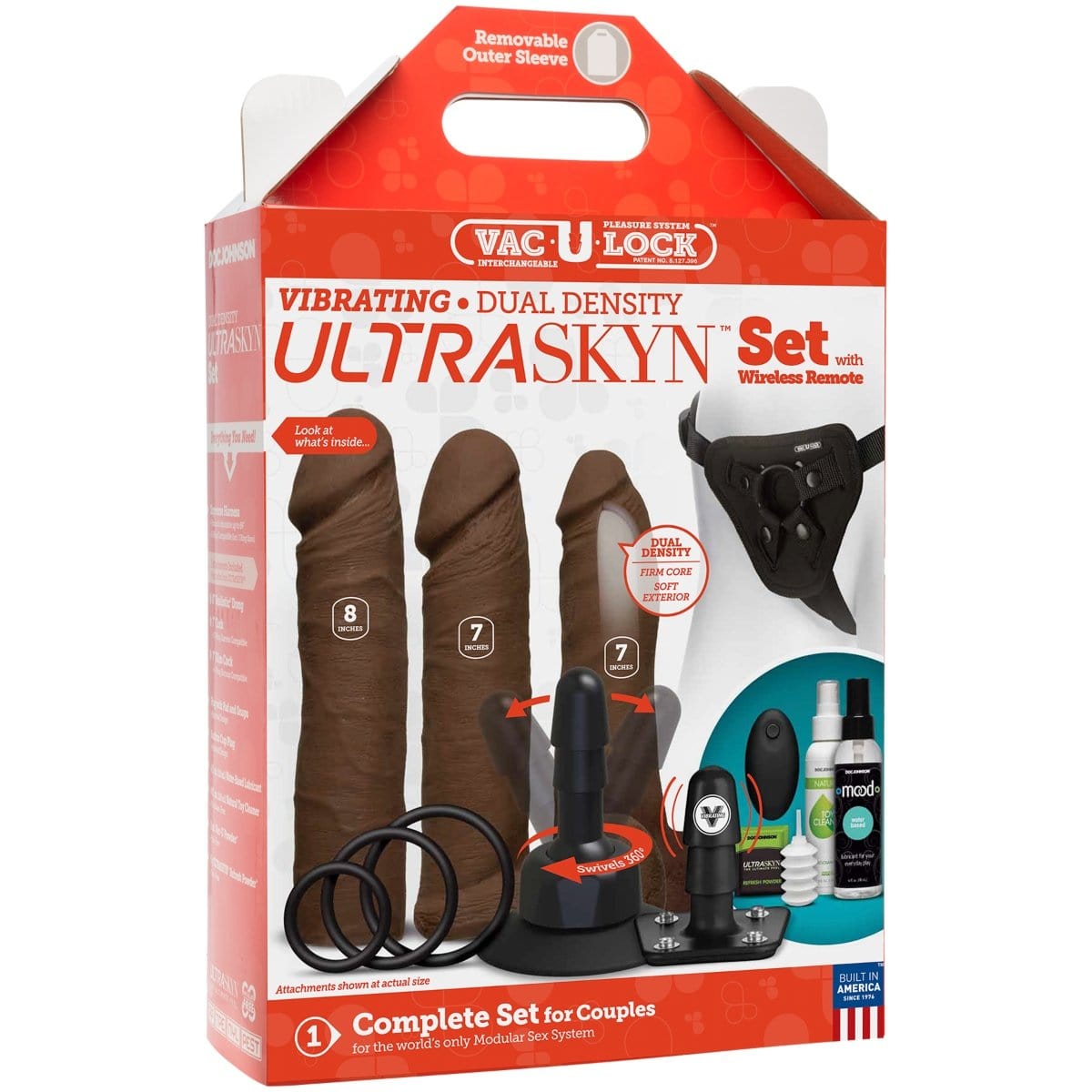 Doc Johnson - ULTRASKYN Vibrating Vac-U-Lock Dual Density Harness Set | 7-8 inch Dildos Doc Johnson - For Me To Love