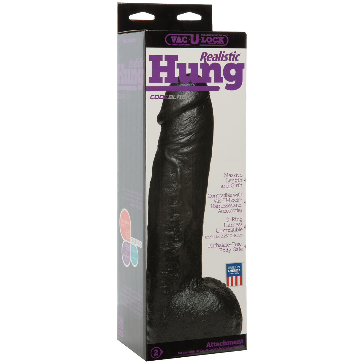 Doc Johnson - Vac U Lock Code Black Hung Dildo | Girthy 12 inches Doc Johnson - For Me To Love