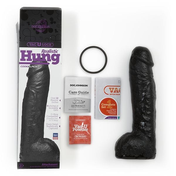 Doc Johnson - Vac U Lock Code Black Hung Dildo | Girthy 12 inches Doc Johnson - For Me To Love