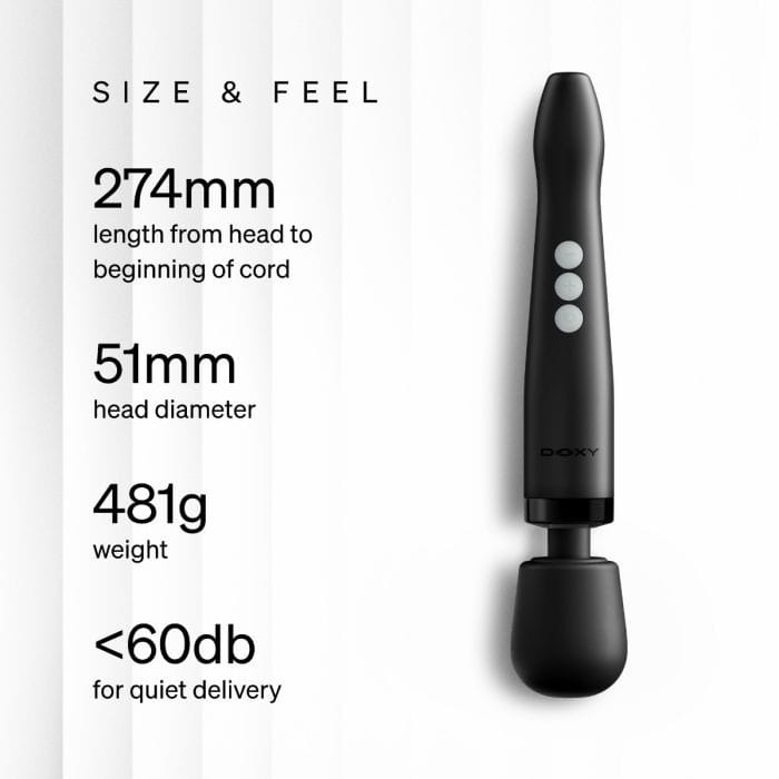 Doxy 2.0 - Die Cast Compact Cordless Massage Wand | Black Doxy - For Me To Love