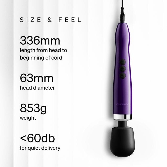 Doxy 2.0 - Die Cast Max Powerful Plug‑In Massage Wand | Purple Doxy - For Me To Love