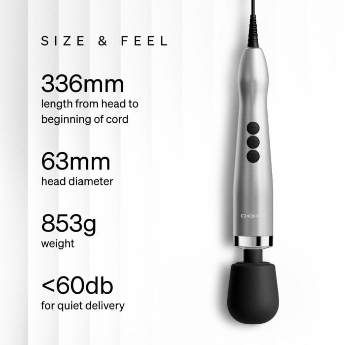 Doxy 2.0 - Die Cast Max Powerful Plug‑In Massage Wand | Silver Doxy - For Me To Love