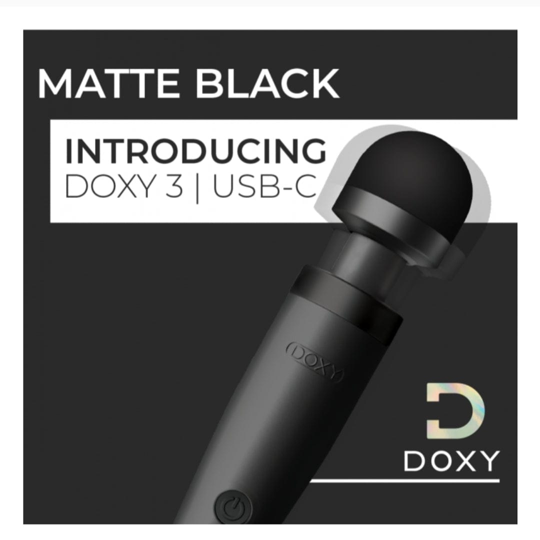 DOXY 3 USB-C MASTURBATOR WAND - TURQUOISE or MATTE BLACK Doxy - For Me To Love