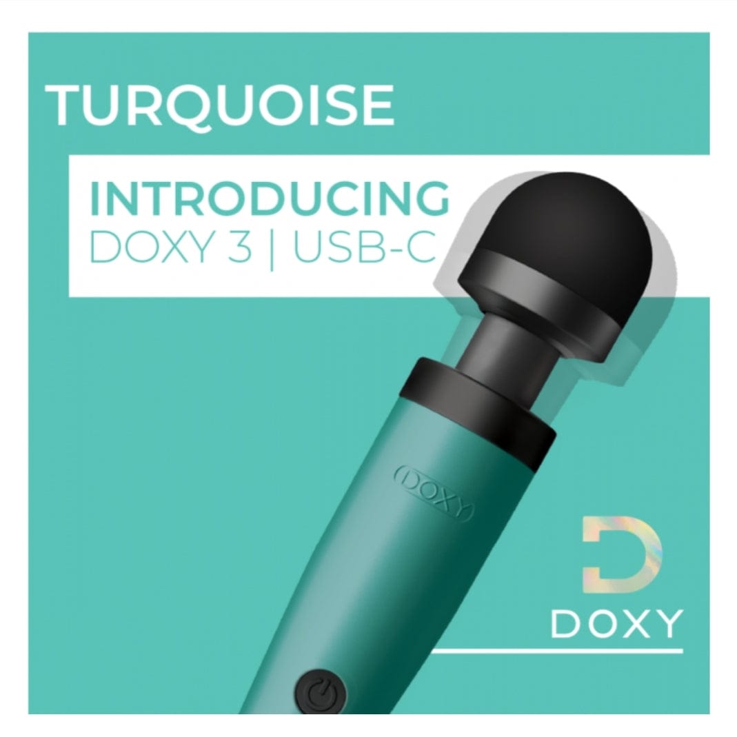 DOXY 3 USB-C MASTURBATOR WAND - TURQUOISE or MATTE BLACK Doxy - For Me To Love