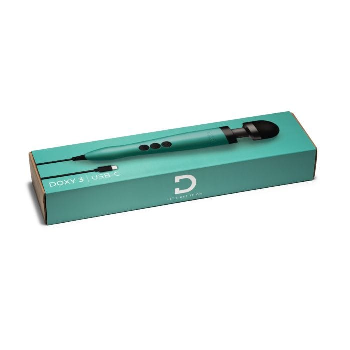 DOXY 3 USB-C - Powerful Plug-in Compact Massage Wand | Black or Turquoise Doxy - For Me To Love