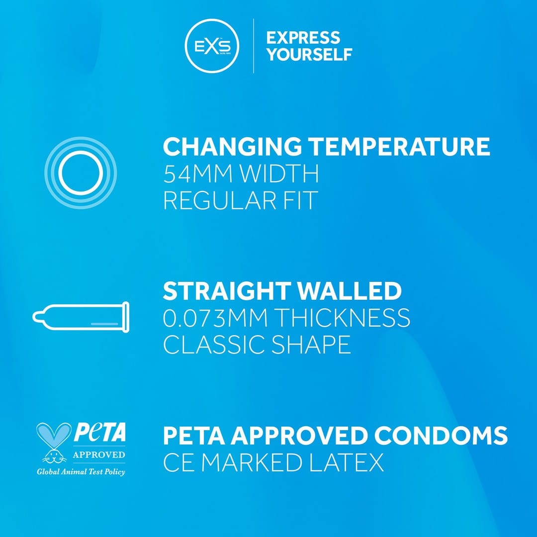 EXS - Cooling Condoms Natural Latex & Silicone Lubricated | 12 Pack EXS Condoms - For Me To Love