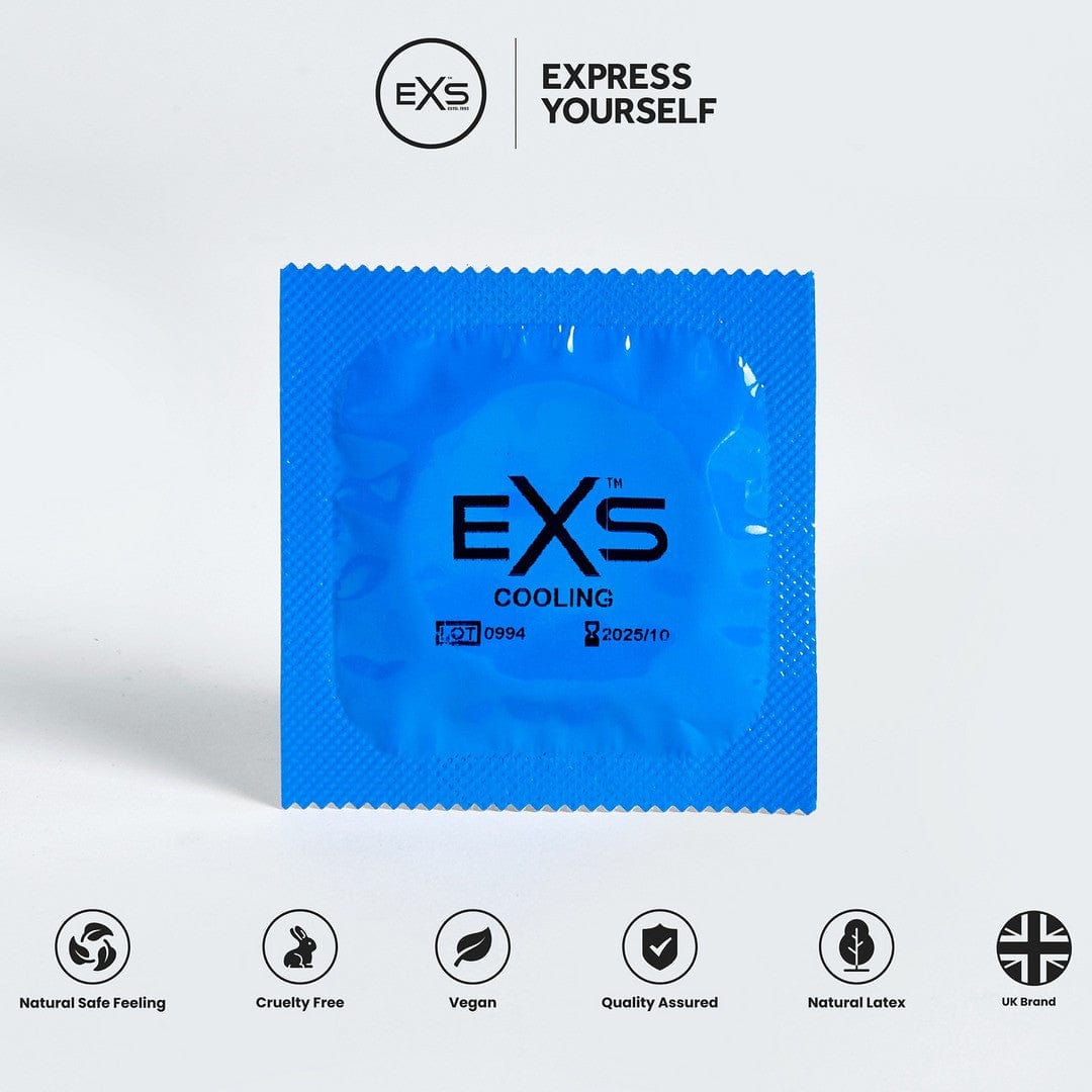 EXS - Cooling Condoms Natural Latex & Silicone Lubricated | 12 Pack EXS Condoms - For Me To Love