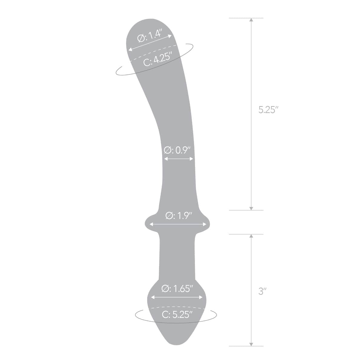 Glas -  Classic Curved Duel Ended Dildo | 9 inches Glas - For Me To Love