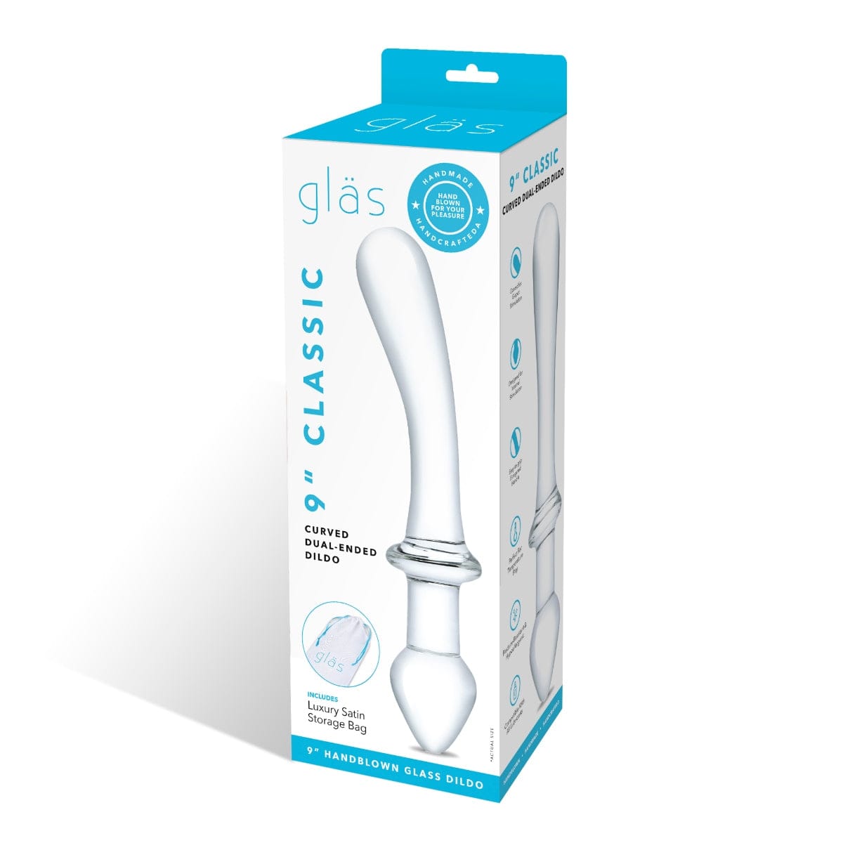 Glas -  Classic Curved Duel Ended Dildo | 9 inches Glas - For Me To Love