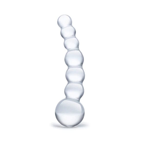 Glas Curved Glass Beaded Dildo Clear 5 inches Glas - For Me To Love