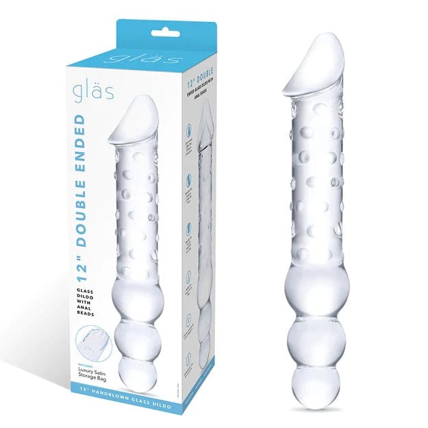 Glas Glas Double Ended Glass Dildo with Anal Beads 12 inch