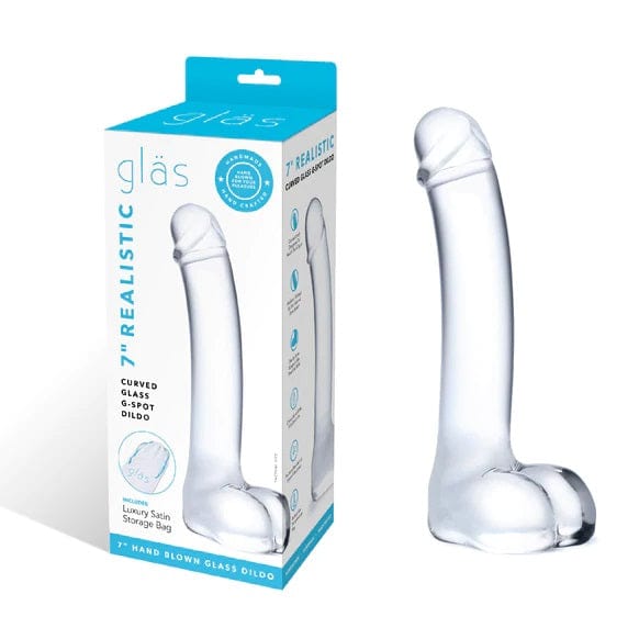 Glas Glas Realistic Curved Transparent 7 inch Dildo