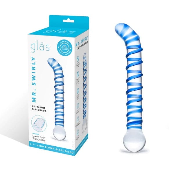 Glas Mr. Swirly G-Spot Glass Dildo Clear 6.5 inches Glas - For Me To Love