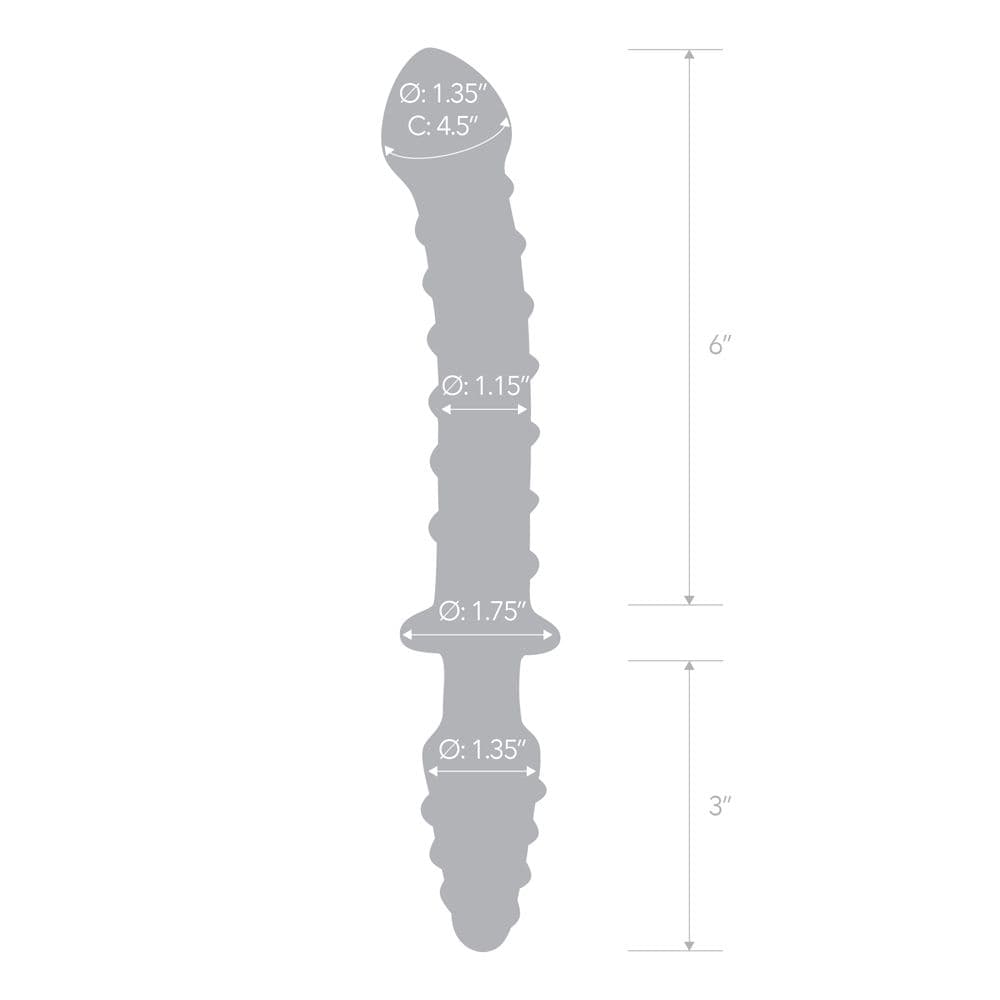 Glas Mr Swirly Transparent Double Fun Plug and Dildo - 10 inches Glas - For Me To Love