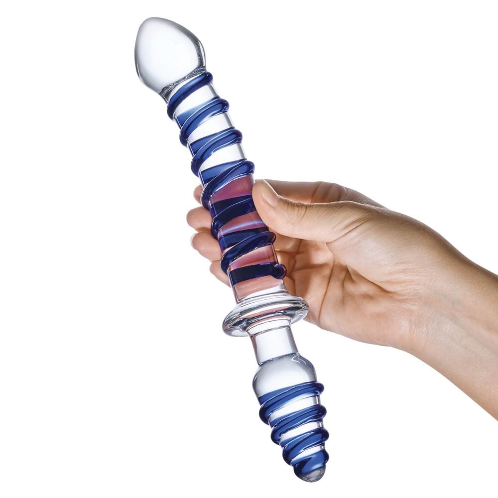 Glas Mr Swirly Transparent Double Fun Plug and Dildo - 10 inches Glas - For Me To Love