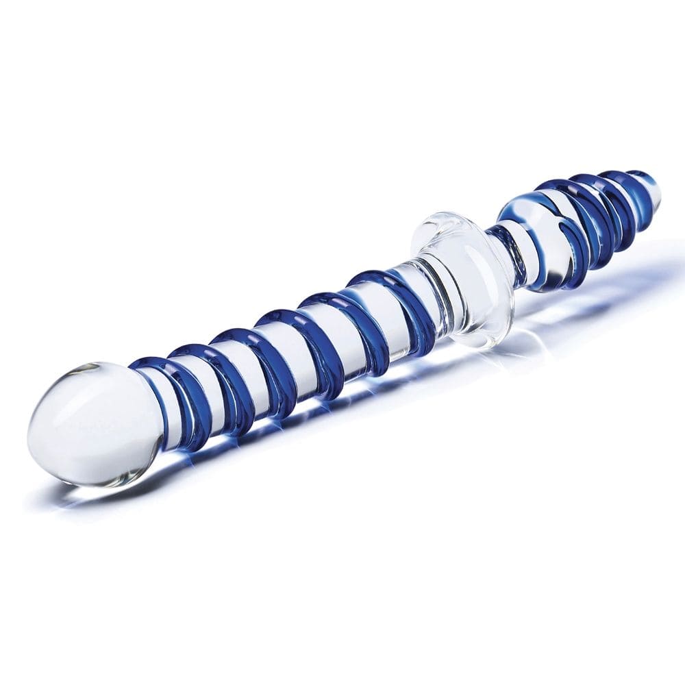 Glas Mr Swirly Transparent Double Fun Plug and Dildo - 10 inches Glas - For Me To Love