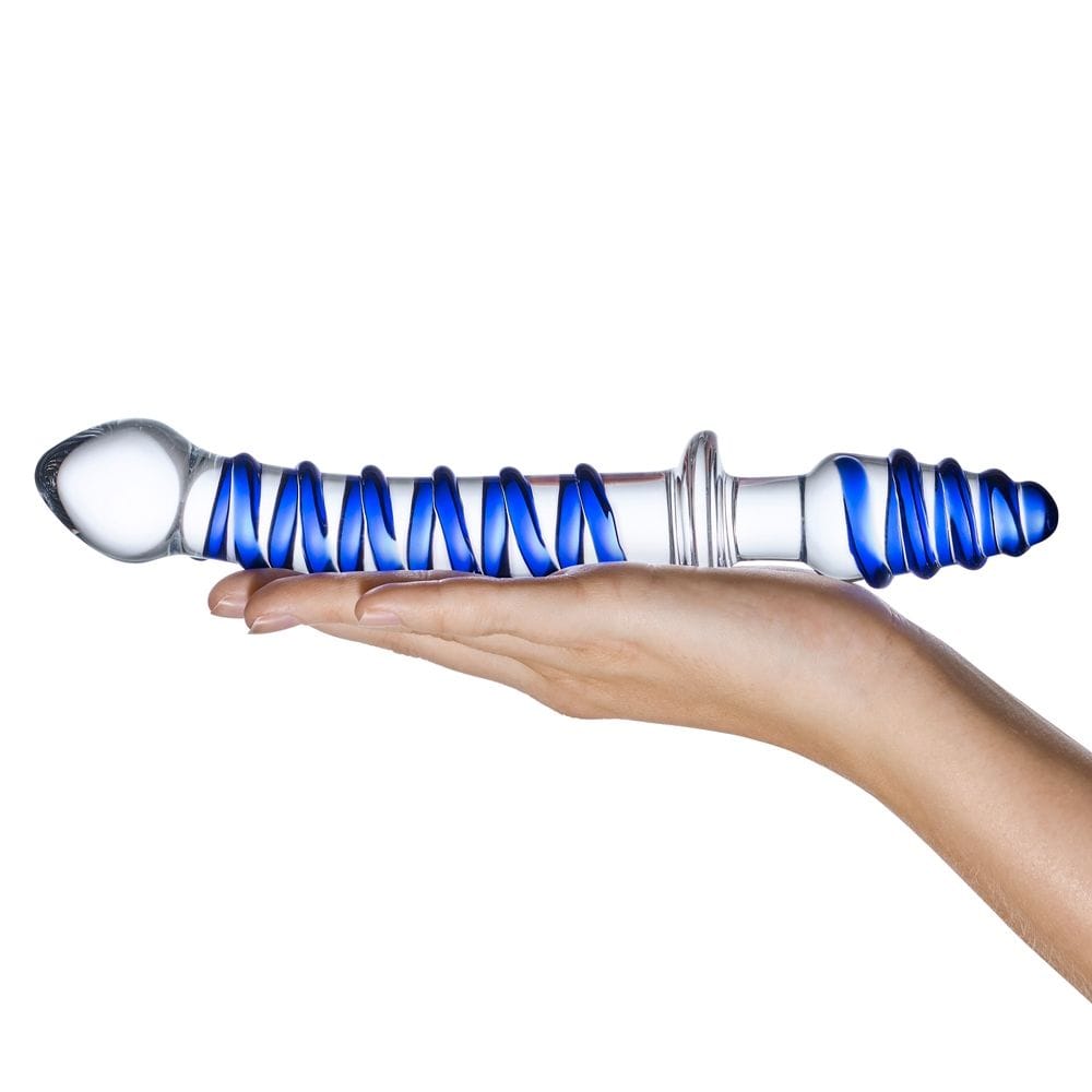 Glas Mr Swirly Transparent Double Fun Plug and Dildo - 10 inches Glas - For Me To Love