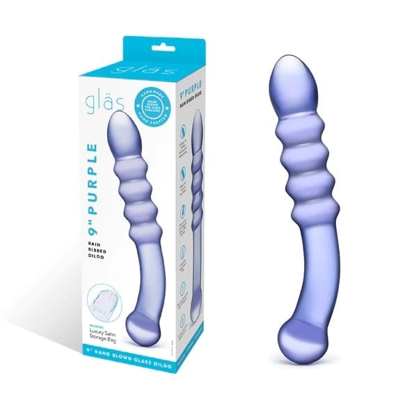 Glas - Purple Rain Ribbed Dildo | 9 inches Glas - For Me To Love