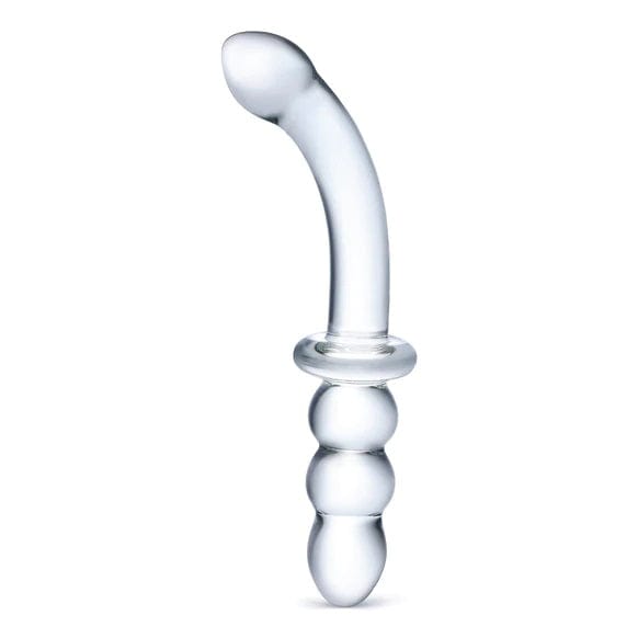 Glas Ribbed Anal Plug & G-Spot Play - Double Pleasure Transparent Glass - 8 inches Glas - For Me To Love