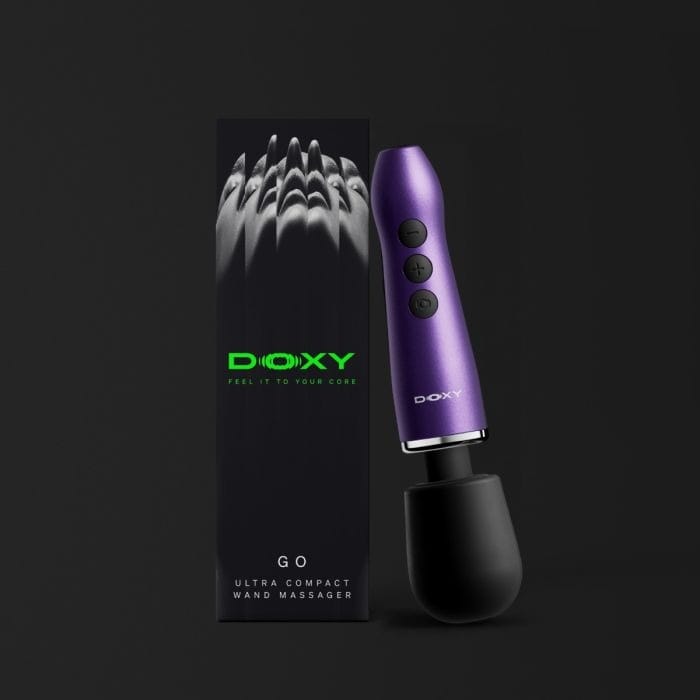 Doxy Go 2.0 - Small and Powerful Travel Massage Wand | Purple