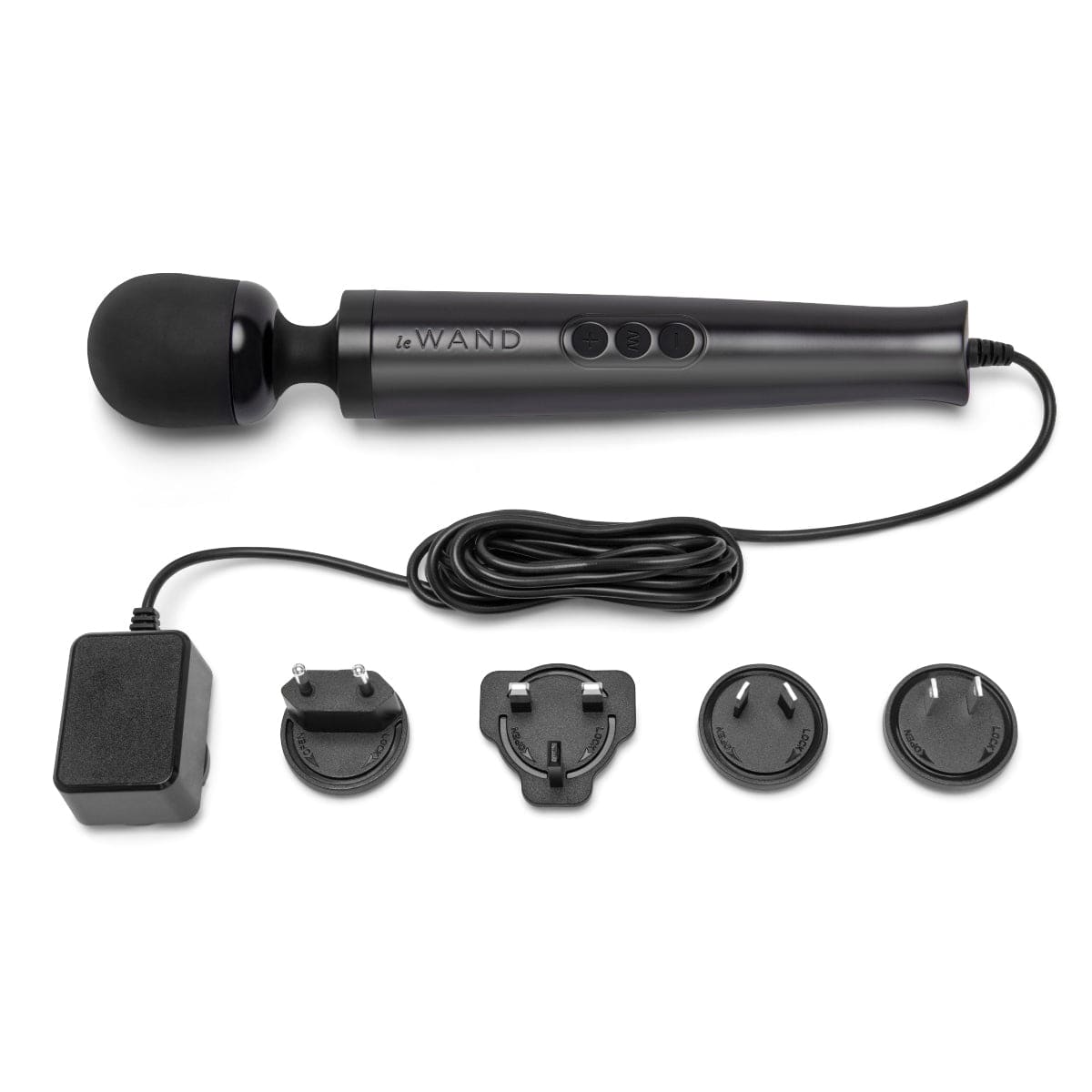 Le Wand Diecast Plug-in Vibrating Massager Wand - BLACK le wand - For Me To Love