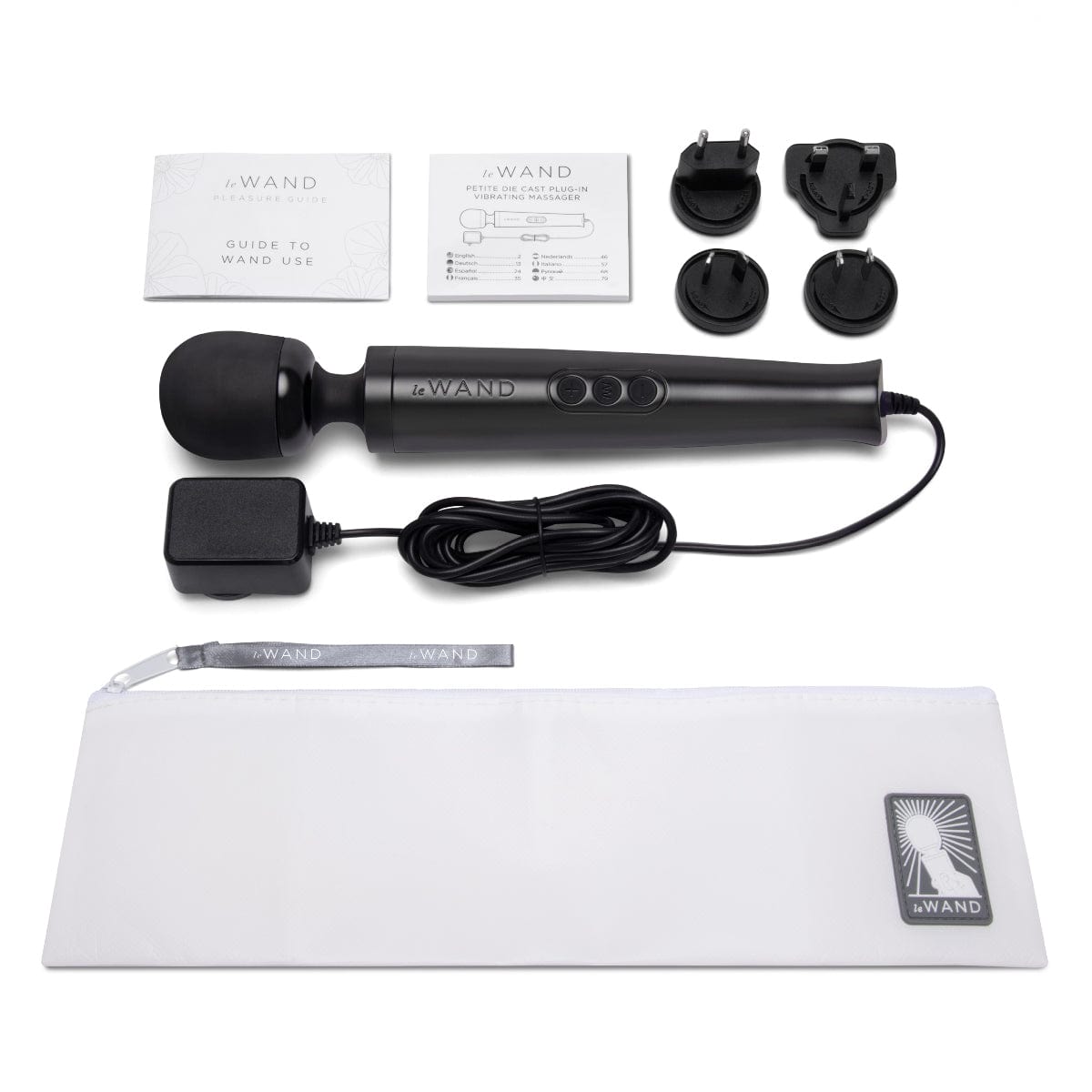 Le Wand Diecast Plug-in Vibrating Massager Wand - BLACK le wand - For Me To Love