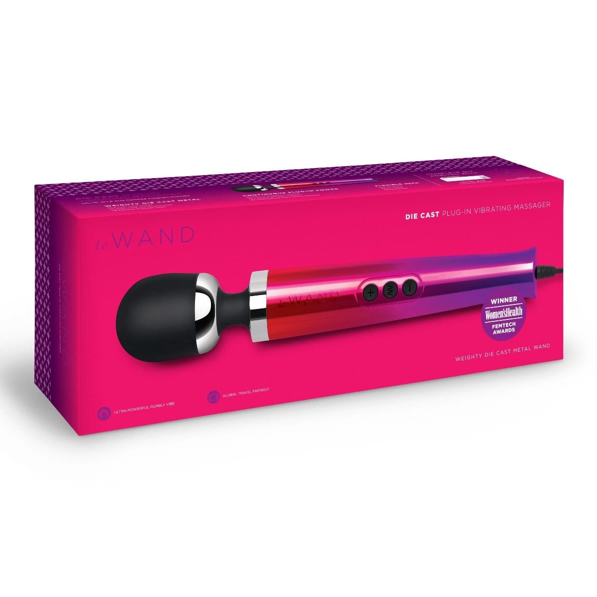 Le Wand Diecast Plug-In Vibrating Massager Wand - OMBRE le wand - For Me To Love