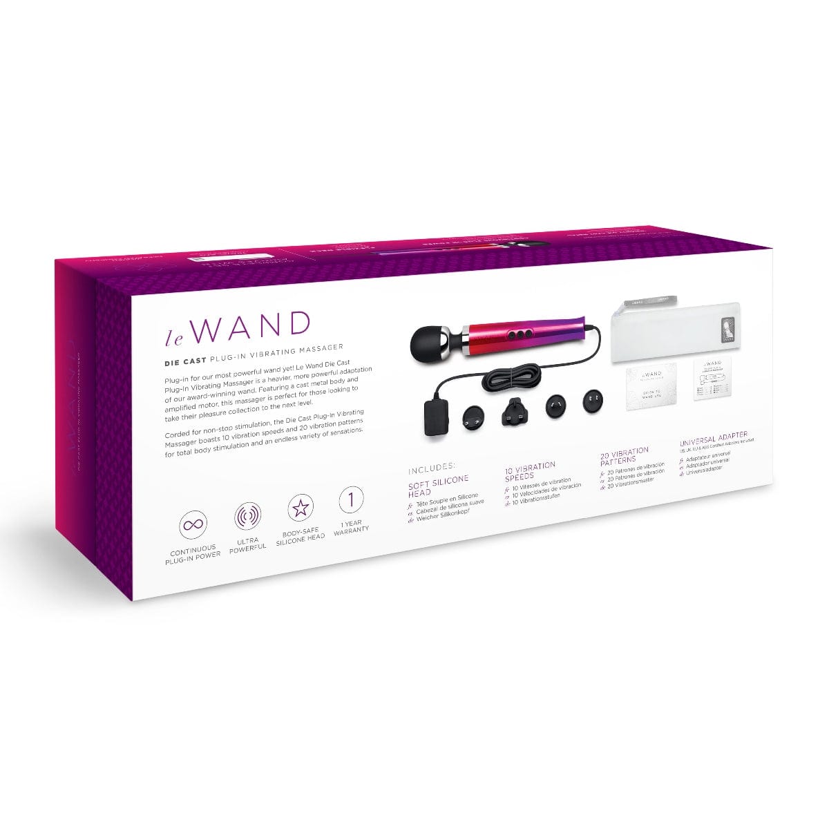 Le Wand Diecast Plug-In Vibrating Massager Wand - OMBRE le wand - For Me To Love