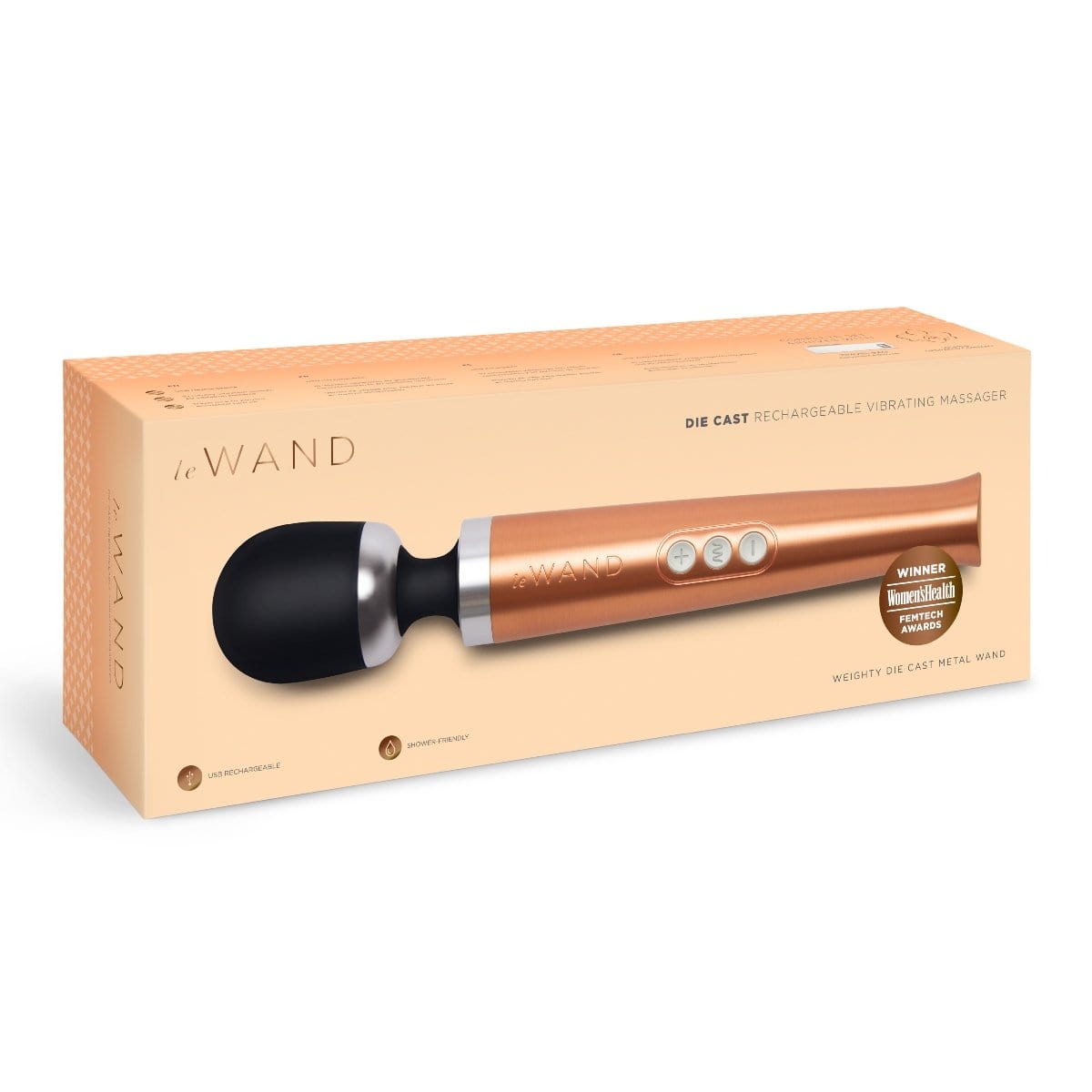 Le Wand Diecast Rechargeable Vibrating Massager Wand - ROSE GOLD le wand - For Me To Love