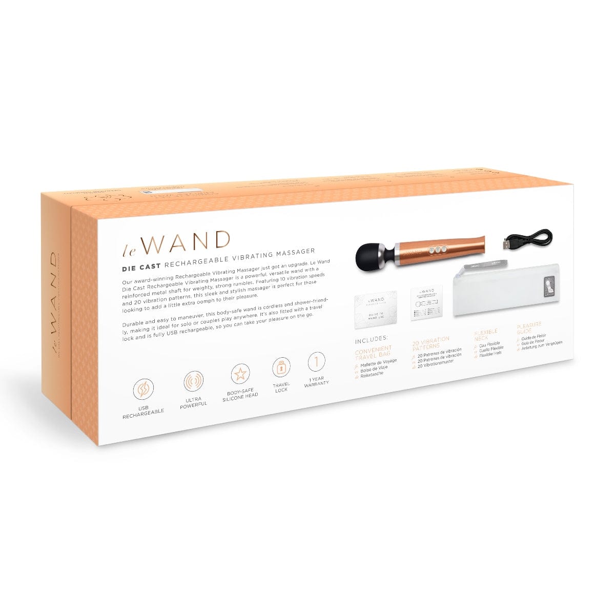 Le Wand Diecast Rechargeable Vibrating Massager Wand - ROSE GOLD le wand - For Me To Love