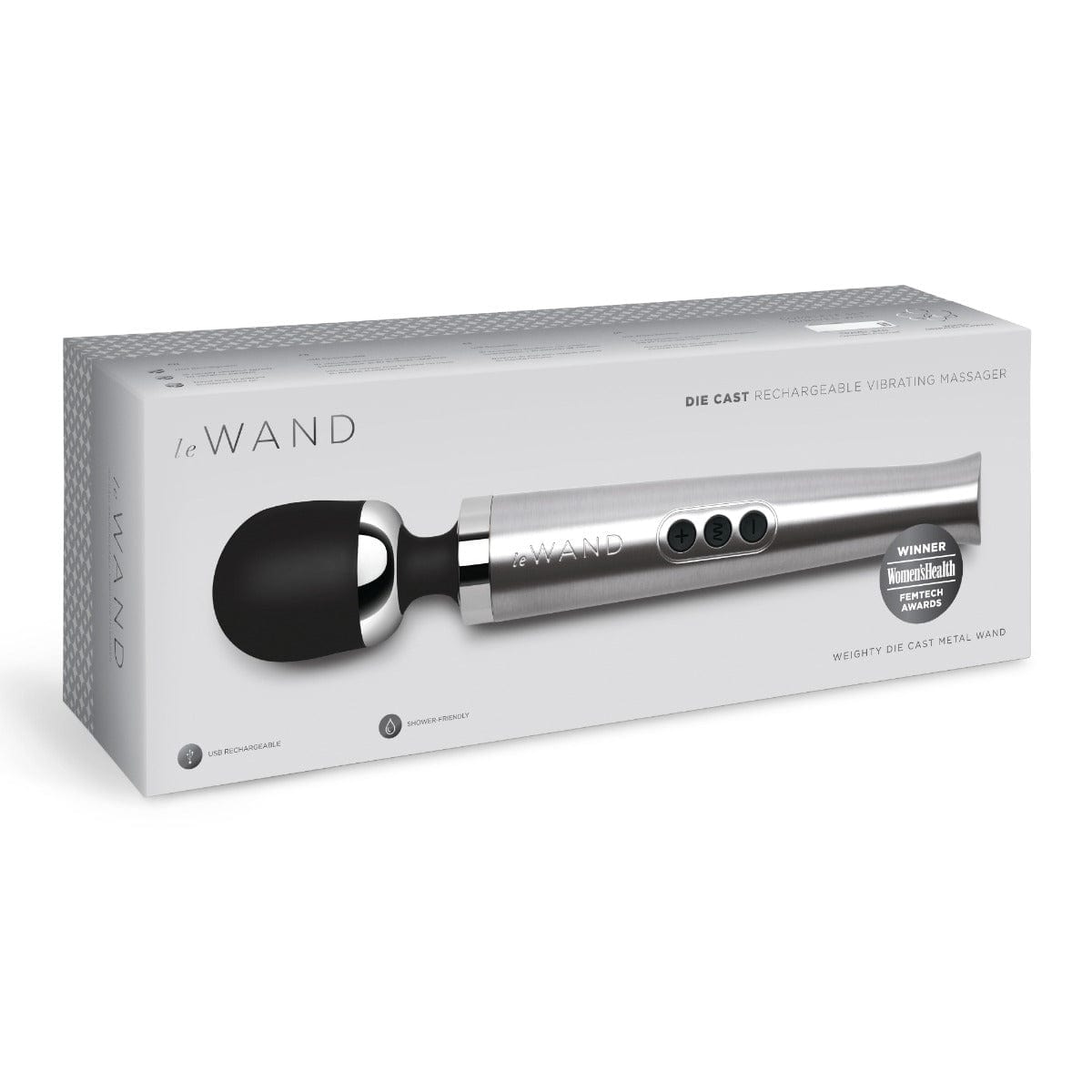 Le WAND Diecast Rechargeable Vibrating Massager Wand - SILVER le wand - For Me To Love