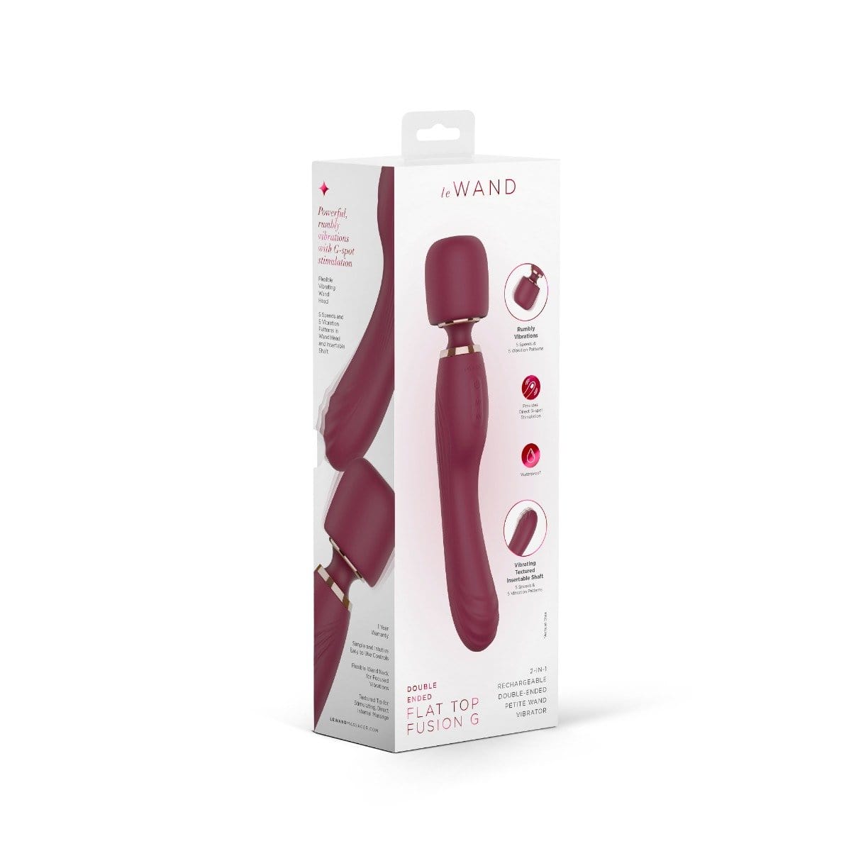 Le Wand - Flat Top Fusion G 2-In1 Double Ended Wand Vibrator | USB Rechargeable Le Wand - For Me To Love
