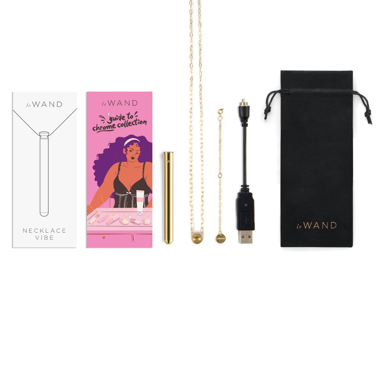 Le Wand - Necklace Vibe USB Rechargeable | Gold le wand - For Me To Love